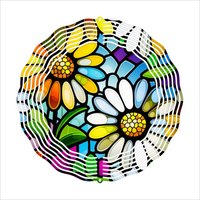 Stained Glass Floral - Wind Spinner - Sublimation Transfers