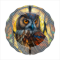 Stained Glass Owl - Wind Spinner - Sublimation Transfers