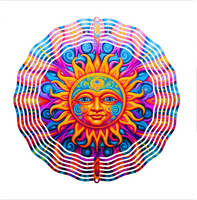 Bright Sun Face - Wind Spinner - Sublimation Transfers