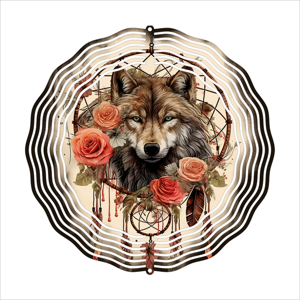 Wolf & Dream Catcher - Wind Spinner - Sublimation Transfers