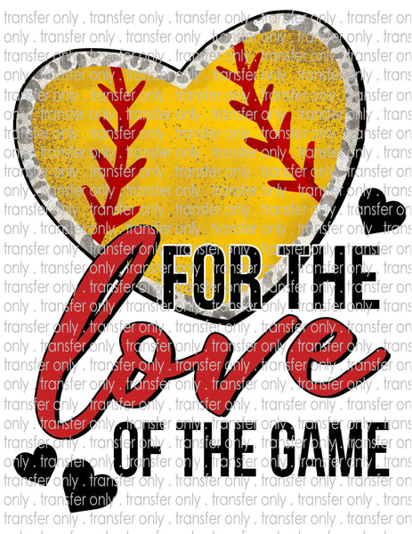 Love of the Game - Waterslide, Sublimation Transfers