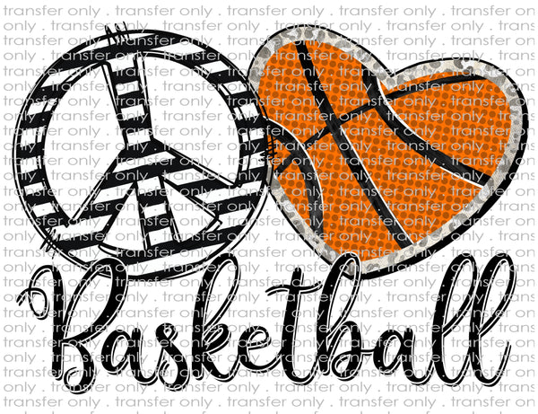 Peace Love Basketball - Waterslide, Sublimation Transfers