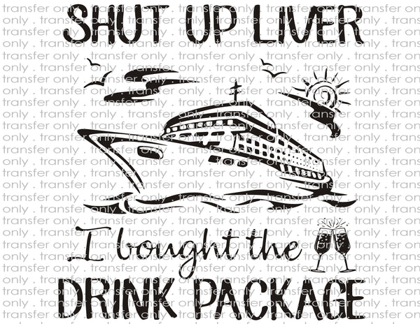 Cruise Drink Package - Waterslide, Sublimation Transfers