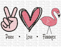 Peace Love Flamingos - Waterslide, Sublimation Transfers