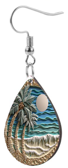 Beach Scene - Teardrop Template Transfer