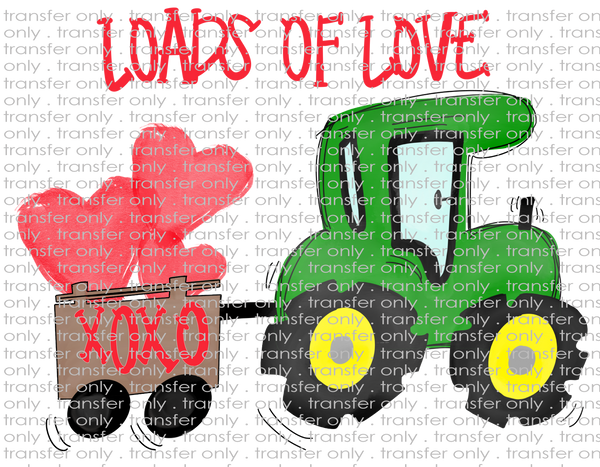 Kids Tractor Valentines - Waterslide, Sublimation Transfers