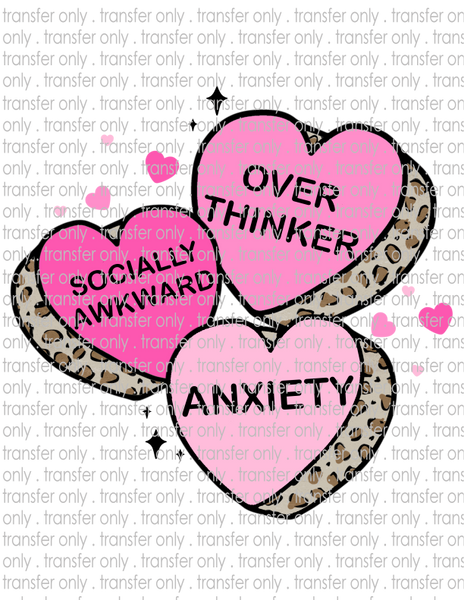 Anxiety Over Thinker Hearts - Waterslide, Sublimation Transfers
