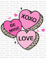 XOXO Be Mine Hearts - Waterslide, Sublimation Transfers