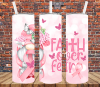 Pink Ribbon Awareness Gnome - Tumbler Wrap Sublimation Transfers