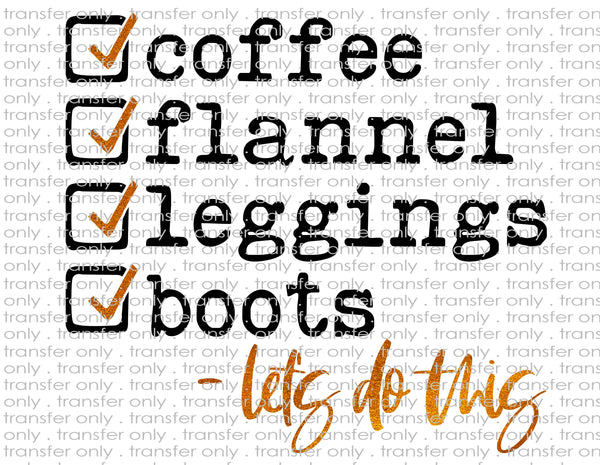 Coffee Flannel Leggins - Waterslide, Sublimation Transfers