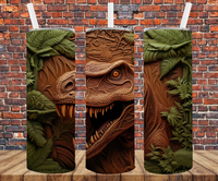 Dinosaur - 3D Effect - Tumbler Wrap - Sublimation Transfers