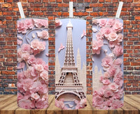 3D Eiffel Tower - Tumbler Wrap - Sublimation Transfers