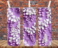 3D Effect Flowers - Tumbler Wrap - Sublimation Transfers