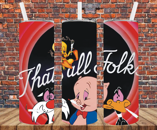 That's All Folks - Tumbler Wrap - Sublimation Transfers