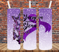 Purple Ribbon Stronger Than The Storm - Tumbler Wrap Sublimation Transfers