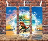 Beach Chair - Tumbler Wrap - Sublimation Transfers