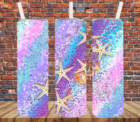 Glitter Starfish - Tumbler Wrap Sublimation Transfers