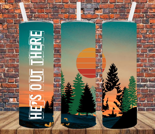 Bigfoot He's Out There - Tumbler Wrap Sublimation Transfers