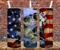 Bass Fishing - Tumbler Wrap - Sublimation Transfers