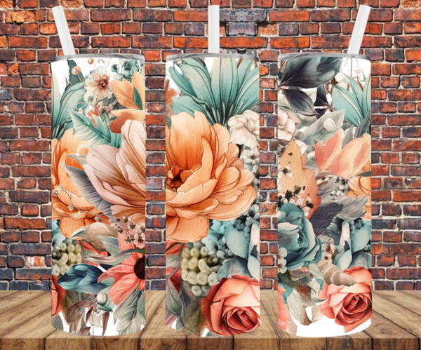 Watercolor Flowers - Tumbler Wrap Sublimation Transfers