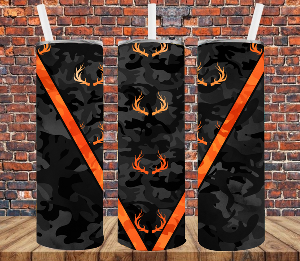 Black Camo Deer Hunting- Tumbler Wrap Sublimation Transfers