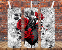 Black Heart - Tumbler Wrap - Sublimation Transfers