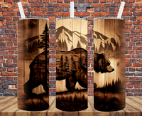 Brown Bear - Tumbler Wrap Sublimation Transfers