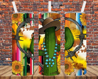 Western Cactus Wrap - Tumbler Wrap Sublimation Transfers