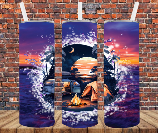 Camping Tumbler Wrap Sublimation, 20 oz Skinny Tumbler