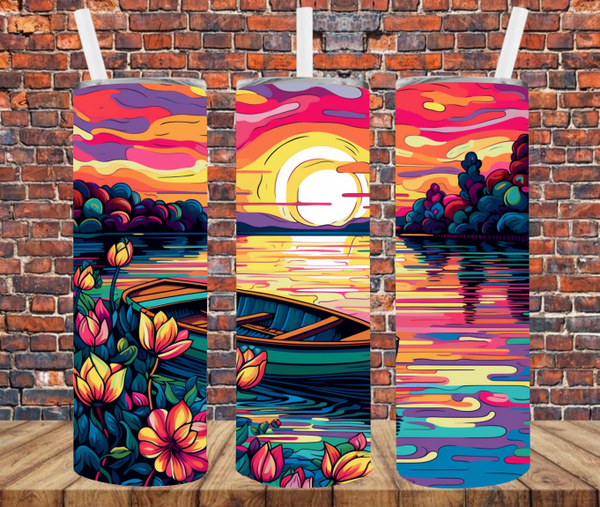 Abstract Neon Canoe - Tumbler Wrap - Sublimation Transfers