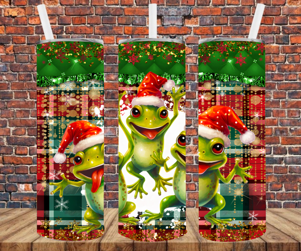 Christmas Frogs - Tumbler Wrap - Sublimation Transfers