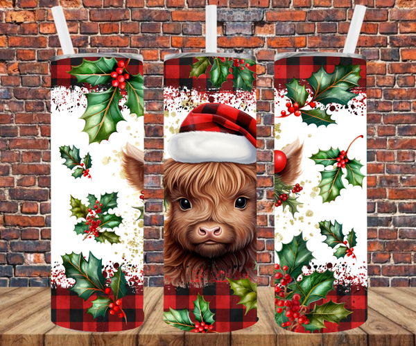 Christmas Cow - Tumbler Wrap - Sublimation Transfers