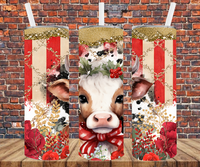 Christmas Cow - Tumbler Wrap - Sublimation Transfers