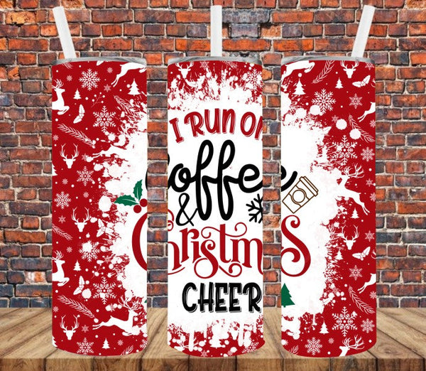 I Run on Coffee & Christmas Cheer - Tumbler Wrap Sublimation Transfers