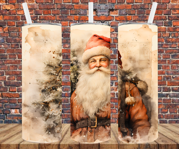 Vintage Santa - Tumbler Wrap - Sublimation Transfers
