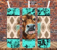 Aztec Cow - Tumbler Wrap Sublimation Transfers