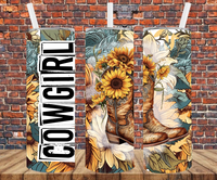 Cow Girl - Tumbler Wrap Sublimation Transfers