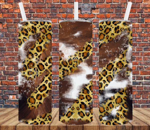 Cow Hide & Leopard - Tumbler Wrap Sublimation Transfers