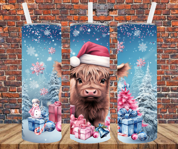 Christmas Cow - Tumbler Wrap - Sublimation Transfers