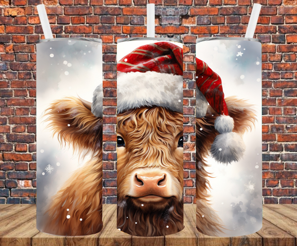 Christmas Cow - Tumbler Wrap - Sublimation Transfers