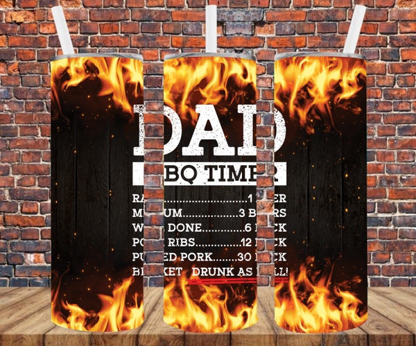Dad BBQ Timer - Tumbler Wrap - Sublimation Transfers