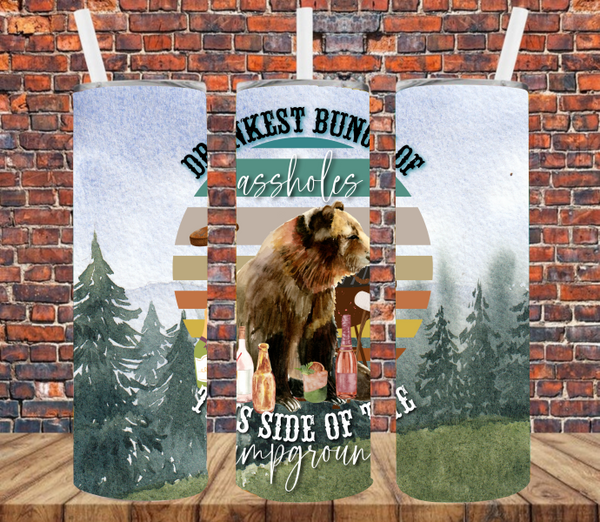 Drunkest Assh*oles This Side of the Campground - Tumbler Wrap Sublimation Transfers
