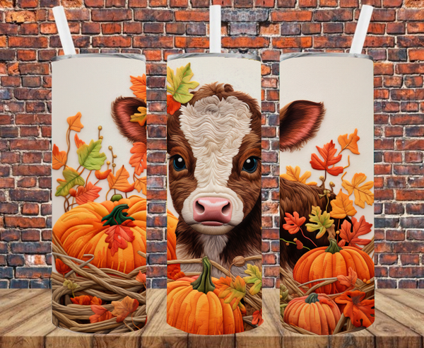 Fall Country Cow - Tumbler Wrap - Sublimation Transfers