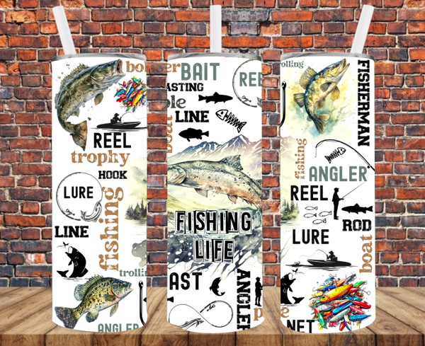 Fishing Life - Tumbler Wrap - Sublimation Transfers