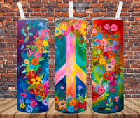 Floral Peace - Tumbler Wrap Sublimation Transfers