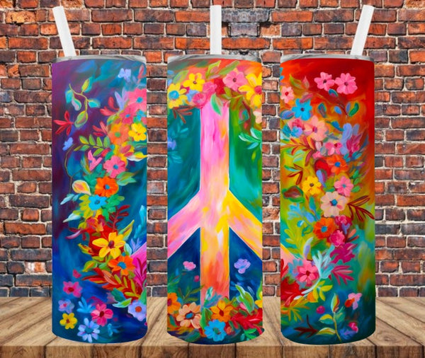 Floral Peace - Tumbler Wrap Sublimation Transfers