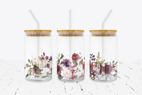 Floral Bottom - 16 oz Libbey Glass Can Wrap