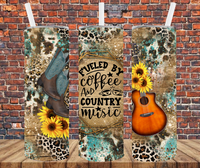 Fueled By Coffee & Coountry Music - Tumbler Wrap Sublimation Transfers