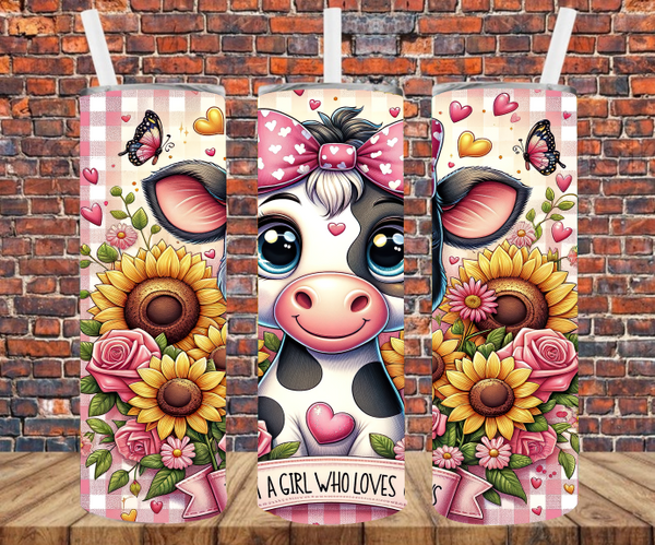 Just A Girl Who Loves Cows - Tumbler Wrap - Sublimation Transfers