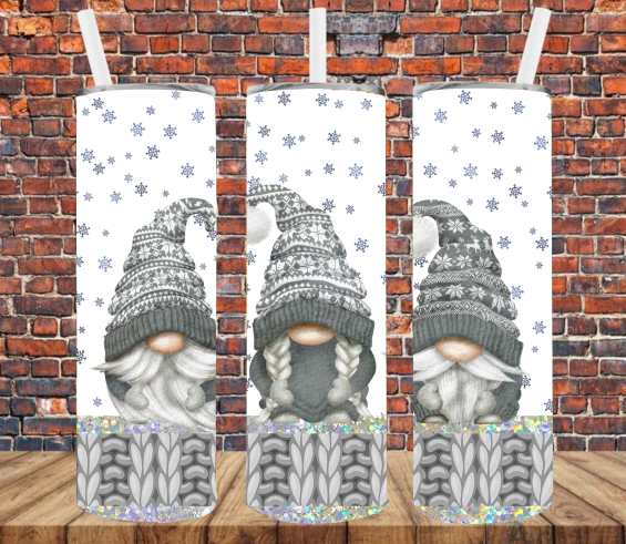  Winter Snowflake Gnome Tumbler Sublimation Wrap